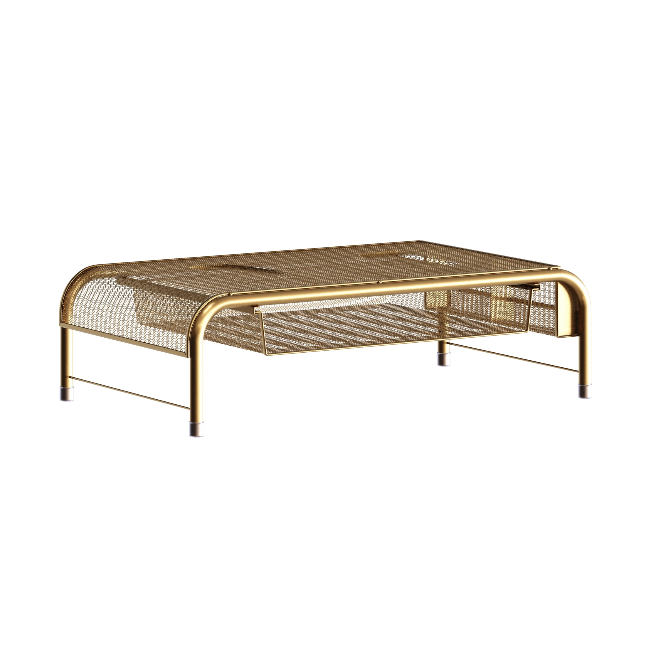 Gold Mesh Metal Desktop Monitor Stand Riser with Organizer Drawer and Side Storage United States
Gold Mesh Metal Desktop Monitor Stand Riser with Organizer Drawer and Side Storage United States