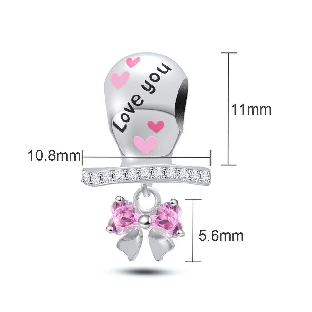 S925 Silver Pacifier And Bow Beaded Pendant Charm DIY Bracelet Necklace Accessory Loose Beads Kit
S925 Silver Pacifier And Bow Beaded Pendant Charm DIY Bracelet Necklace Accessory Loose Beads Kit