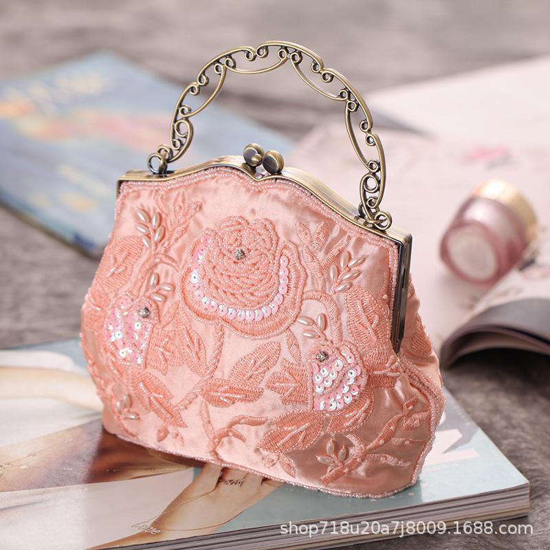 Lost in Vintage Evening Bag Decorated with Handmade Beads Floral Patterns Sequins Rhinestones Clutch Purse Detachable Chains
Lost in Vintage Evening Bag Decorated with Handmade Beads Floral Patterns Sequins Rhinestones Clutch Purse Detachable Chains