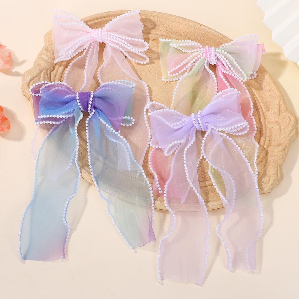 BABY BOWS 1Pcs Fairy Ribbon Bow Hair Clip Gradient Color Gauze Lace Edge Ponytail Hairgripes Women Girls Hair Accessories
BABY BOWS 1Pcs Fairy Ribbon Bow Hair Clip Gradient Color Gauze Lace Edge Ponytail Hairgripes Women Girls Hair Accessories