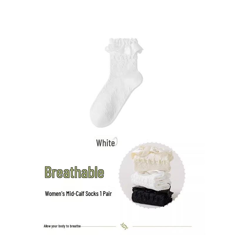 Белые кружевные носки до середины икры в стиле Лолиты - Женские летние носки принцессы в японском стиле с лоферами Lace Trim Mid-Calf белый
Белые кружевные носки до середины икры в стиле Лолиты - Женские летние носки принцессы в японском стиле с лоферами Lace Trim Mid-Calf белый