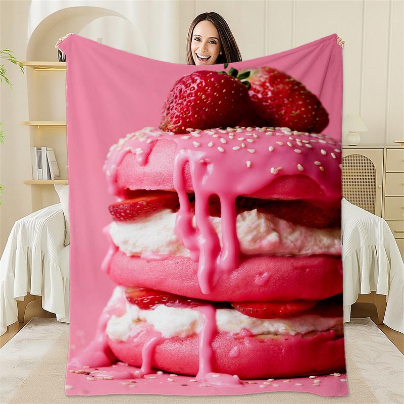 Pink Strawberry Dessert Theme Flannel printed blanket suitable for all seasons suitable for living room office sofa and travel 75x100cm
Pink Strawberry Dessert Theme Flannel printed blanket suitable for all seasons suitable for living room office sofa and travel 75x100cm