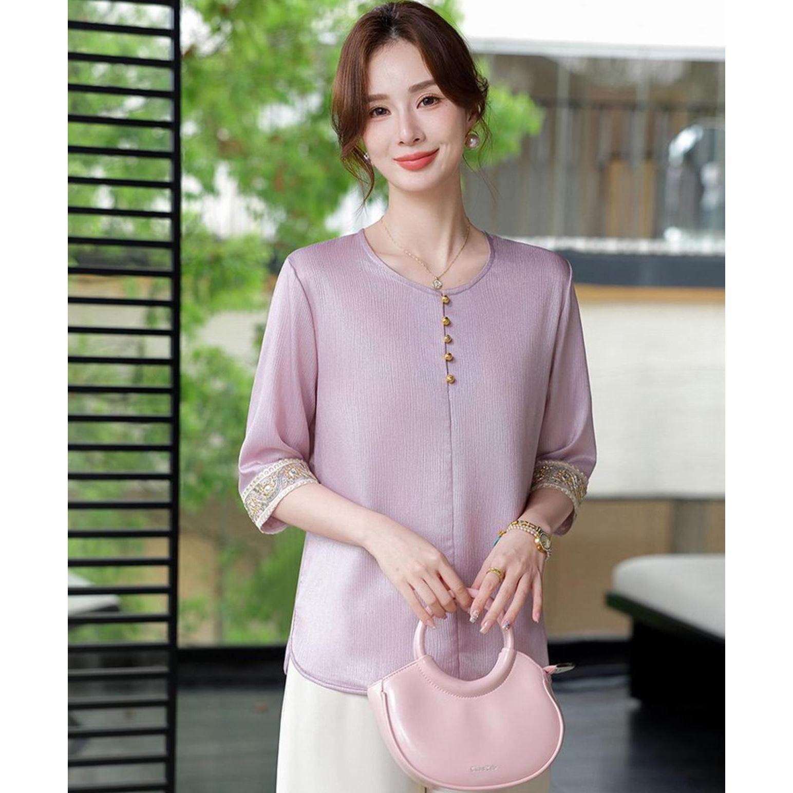 Plus Size Lace Trim Seven-Sleeve T-Shirt for Middle-Aged and Elderly Women 5XL фіолетовий
Plus Size Lace Trim Seven-Sleeve T-Shirt for Middle-Aged and Elderly Women 5XL фіолетовий