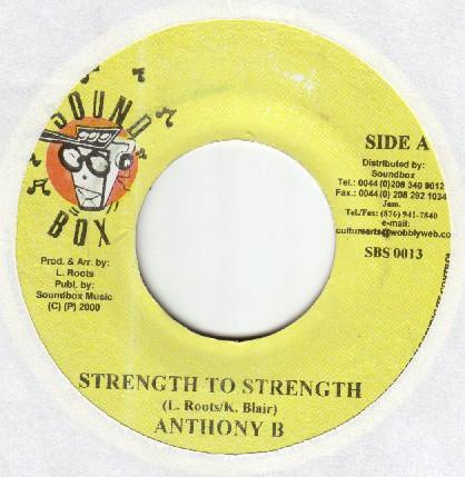 7inch Record ANTHONY B - Strength To Strength NONE Sound Box 2000 Jamaica Reggae, Ska & Dub Used
7inch Record ANTHONY B - Strength To Strength NONE Sound Box 2000 Jamaica Reggae, Ska & Dub Used