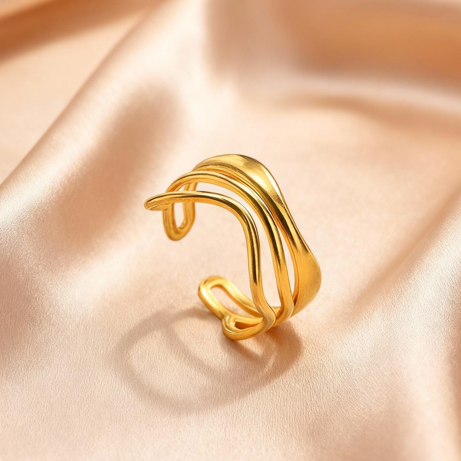 Stainless Steel Open Rings for Women, Aesthetic Geometric Lines Gold Color Finger Ring, Fashion Engagement Wedding Party Jewelry
Stainless Steel Open Rings for Women, Aesthetic Geometric Lines Gold Color Finger Ring, Fashion Engagement Wedding Party Jewelry