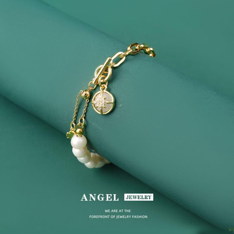Trendy North Star Coin Pearl Bracelet - European & American Style Pendant Chain for Women
Trendy North Star Coin Pearl Bracelet - European & American Style Pendant Chain for Women