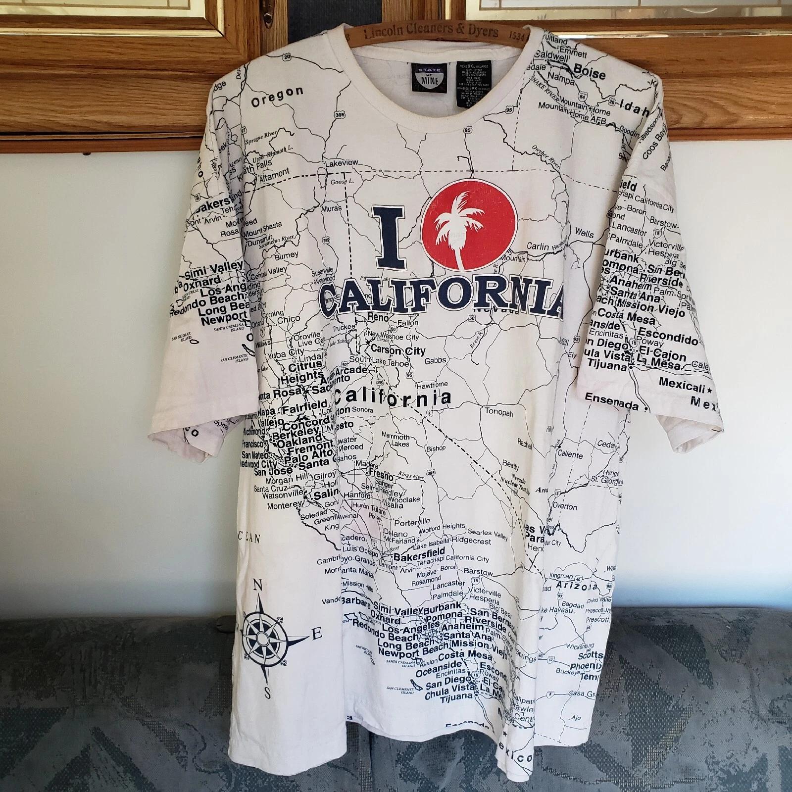 Vintage 90s California Map All Over Print T-shirt Mens L I Heart Cali LA SF 101 M
Vintage 90s California Map All Over Print T-shirt Mens L I Heart Cali LA SF 101 M
