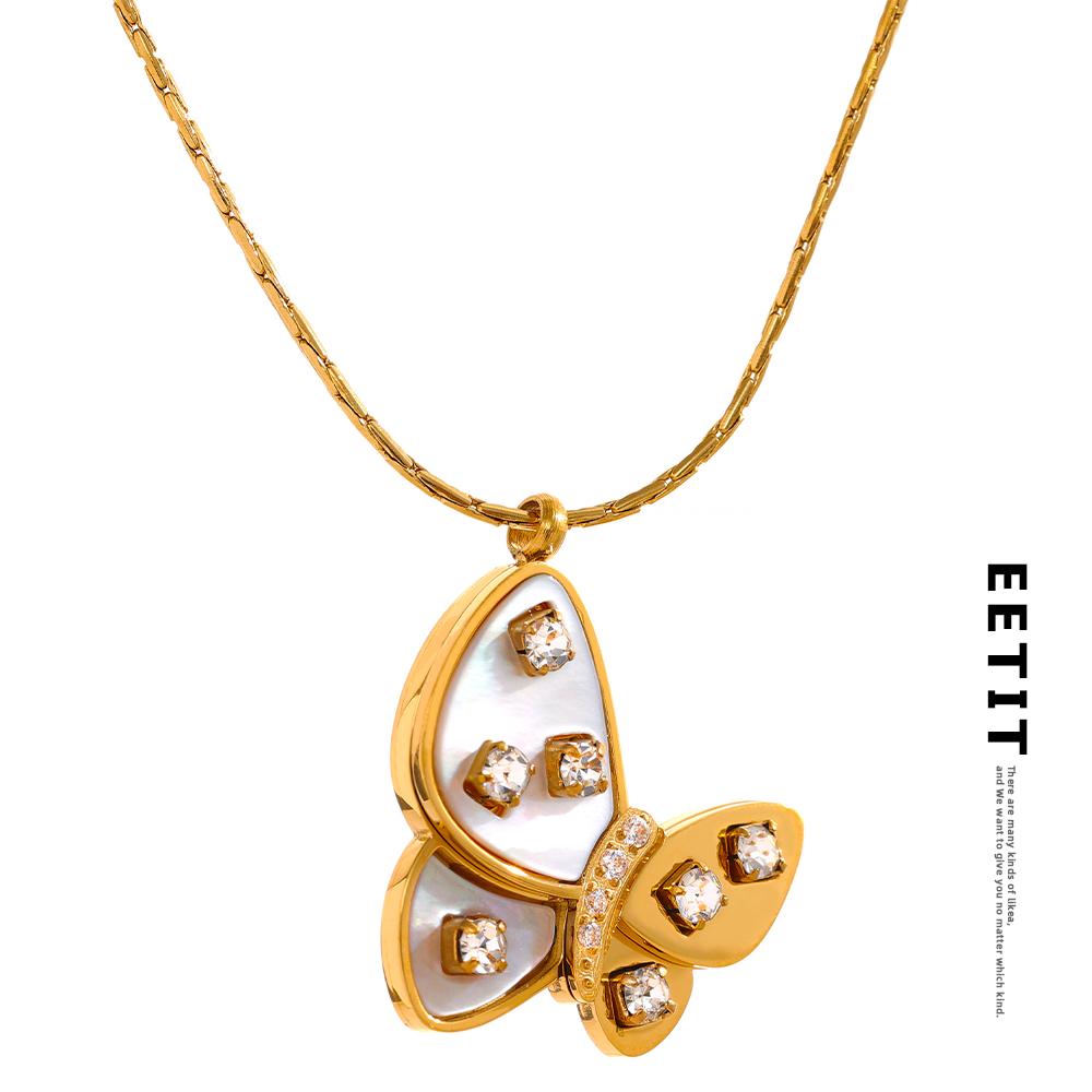 Eetit Эстетическая натуральная ракушка Циркон Бабочка Насекомое Подвеска из нержавеющей стали Золотая цепочка-воротник Ожерелье Модные украшения золотой
Eetit Эстетическая натуральная ракушка Циркон Бабочка Насекомое Подвеска из нержавеющей стали Золотая цепочка-воротник Ожерелье Модные украшения золотой