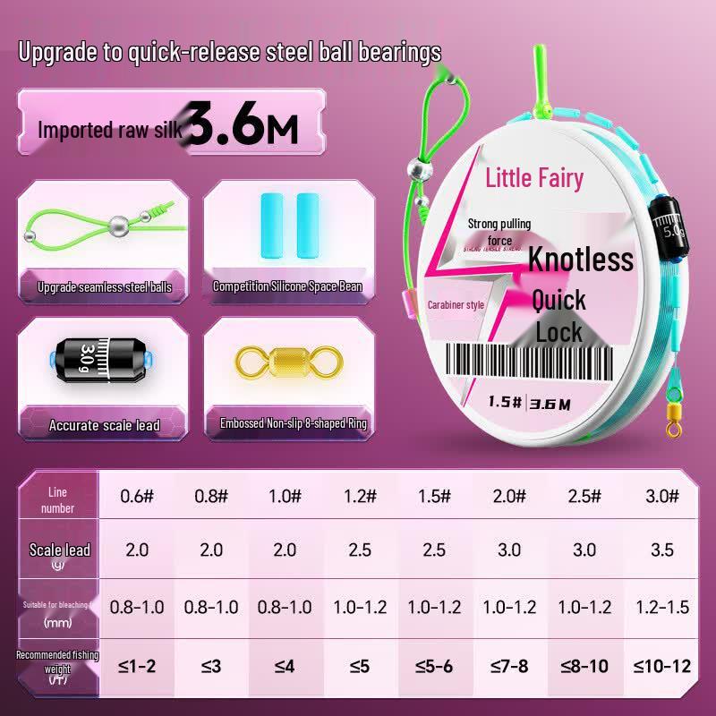 Xiaofengxian Knotless Steel Bead Quick Lock Fishing Line 3.0
Xiaofengxian Knotless Steel Bead Quick Lock Fishing Line 3.0