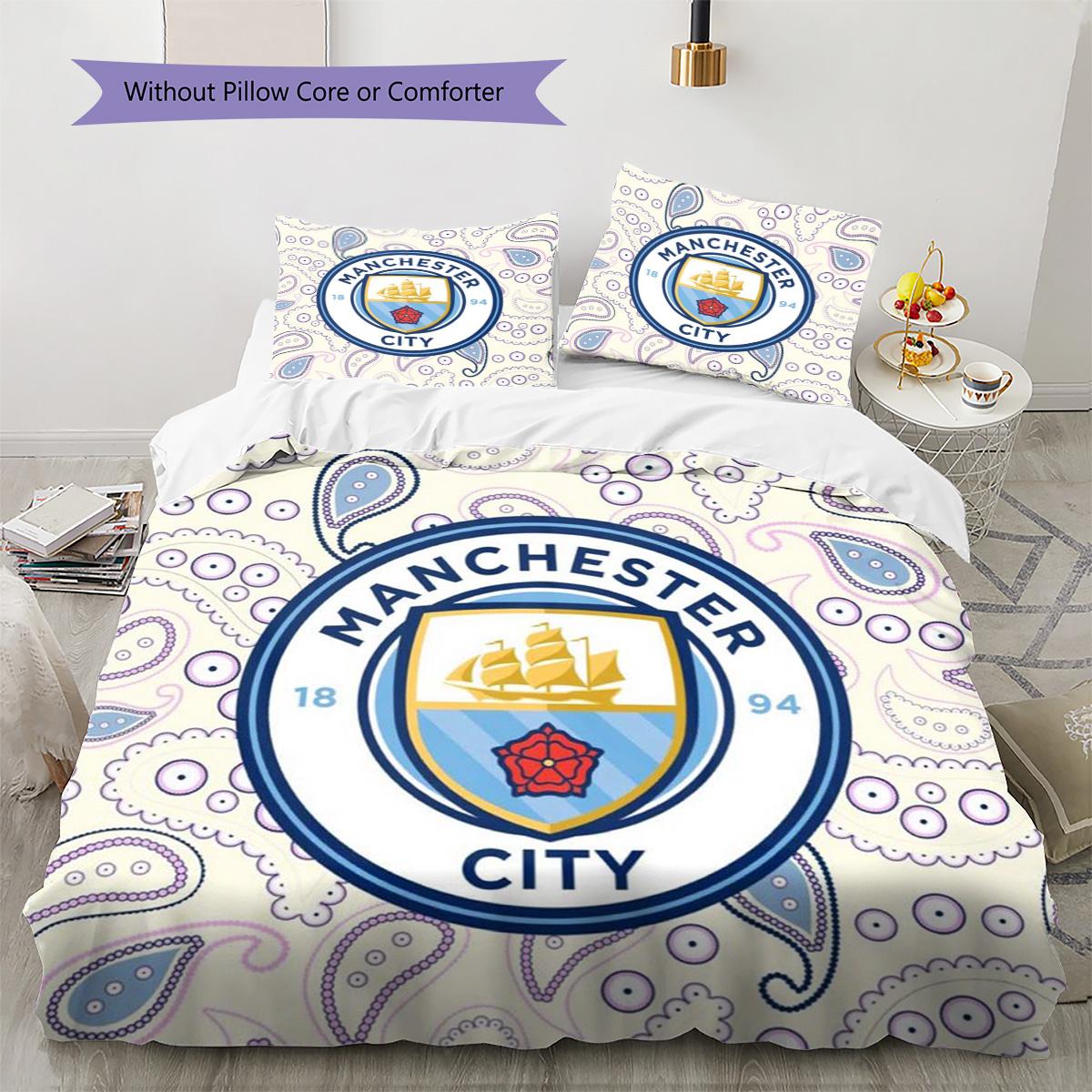 ManchesterCity Pattern Bedding Quilt Set Quilt Cover Pillowcase Home Decoration Birthday Gift (1 * duvet cover + 2 * pillowcase, without core) 135x200cm
ManchesterCity Pattern Bedding Quilt Set Quilt Cover Pillowcase Home Decoration Birthday Gift (1 * duvet cover + 2 * pillowcase, without core) 135x200cm