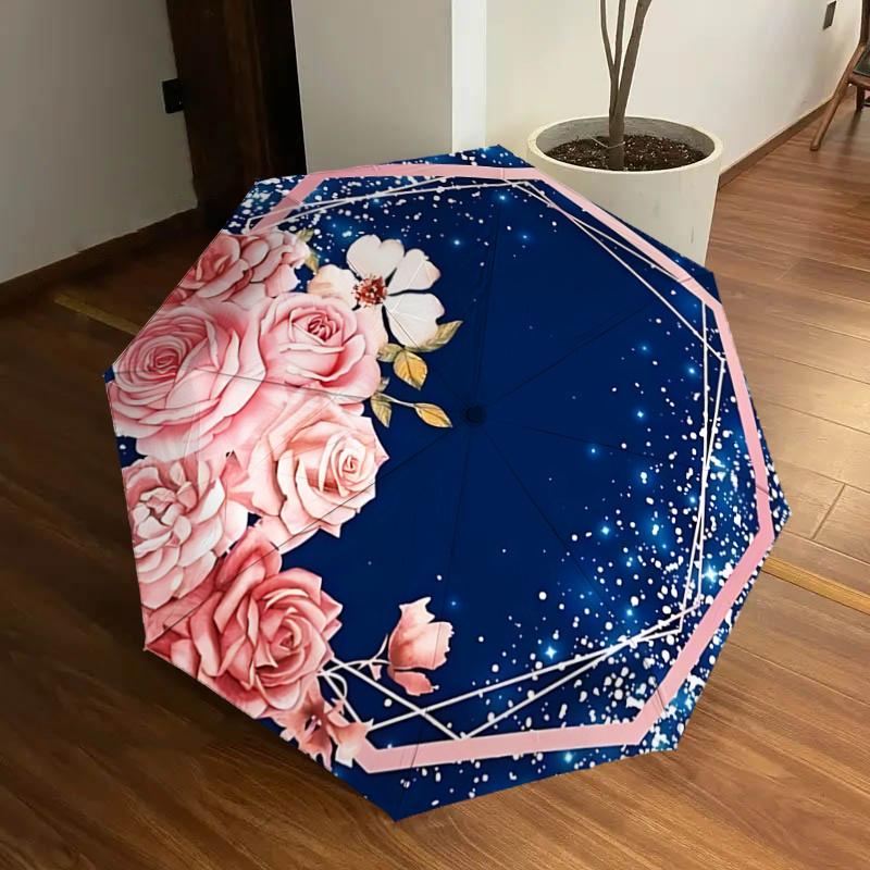 Floral Hexagon Frame Auto Open Close Umbrella Portable Tri Fold Design with 8 Bone Iron Frame,Perfect for,Festive Gifts,Travel,Daily U
Floral Hexagon Frame Auto Open Close Umbrella Portable Tri Fold Design with 8 Bone Iron Frame,Perfect for,Festive Gifts,Travel,Daily U