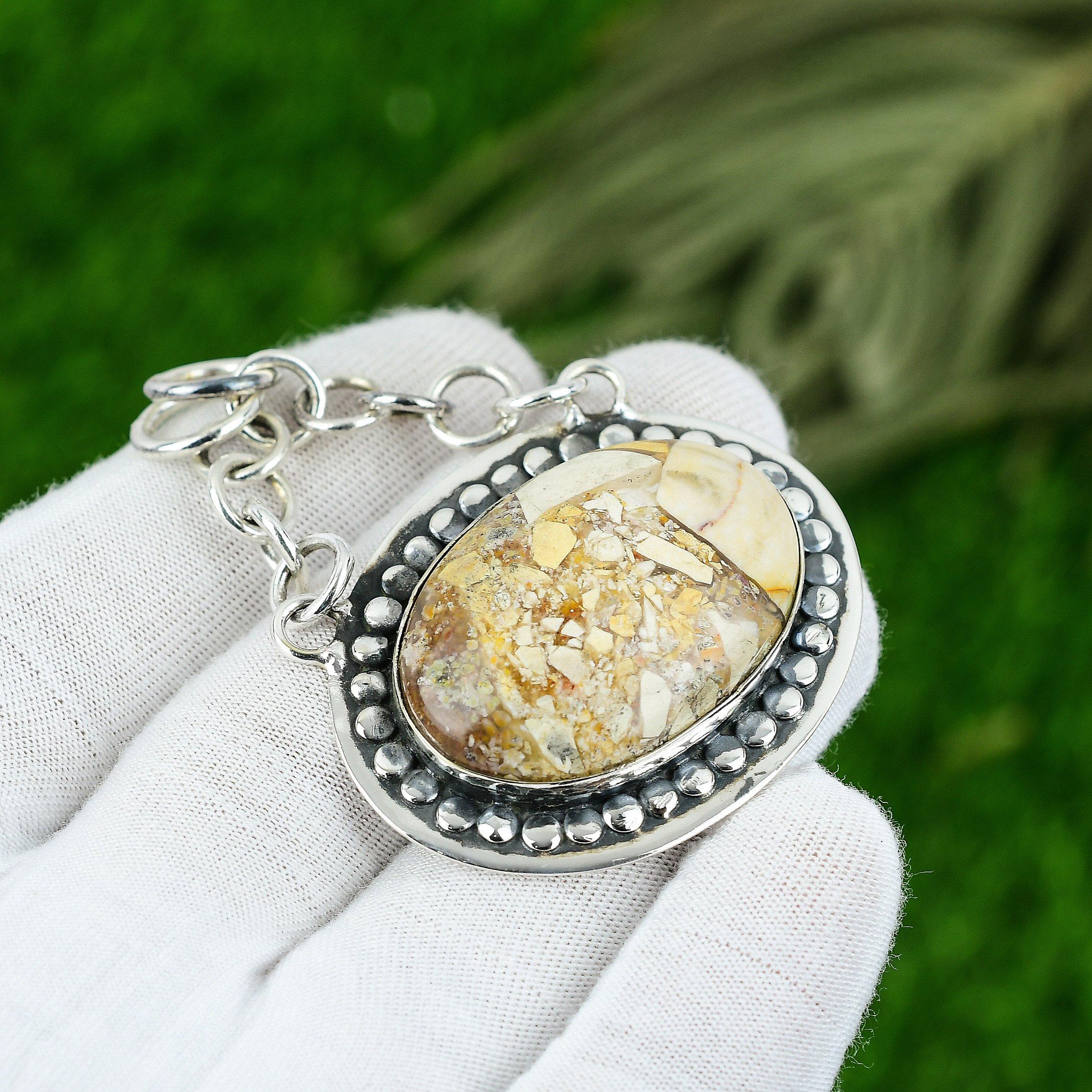 Gift For Her 925 Sterling Silver Natural Brecciated Mookaite Gemstone Pendant
Gift For Her 925 Sterling Silver Natural Brecciated Mookaite Gemstone Pendant