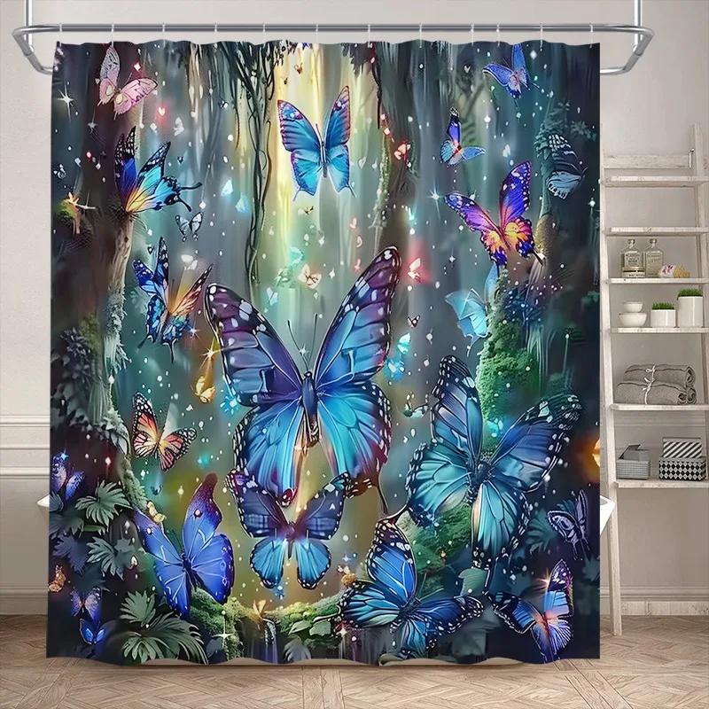 Fantasy Forest Butterfly Shower Curtains Jungle Trees Plant Blue Butterflies Watercolour Art Modern Bathroom Bath Curtain Decor W60H190(CM)-1 Pcs
Fantasy Forest Butterfly Shower Curtains Jungle Trees Plant Blue Butterflies Watercolour Art Modern Bathroom Bath Curtain Decor W60H190(CM)-1 Pcs