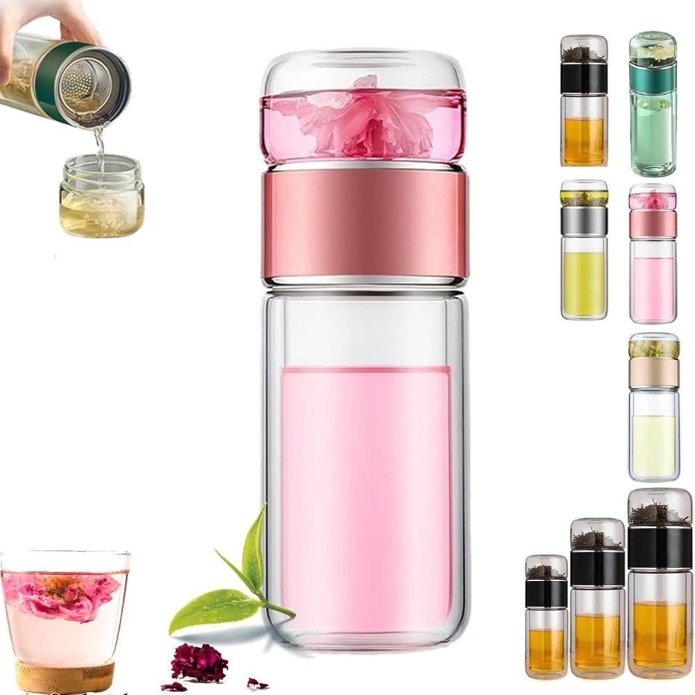 Double Glazing Tea Water Bottle with Tea Filter Water Separation Tea Cup New Teapot with Infuser 280ml рожевий
Double Glazing Tea Water Bottle with Tea Filter Water Separation Tea Cup New Teapot with Infuser 280ml рожевий