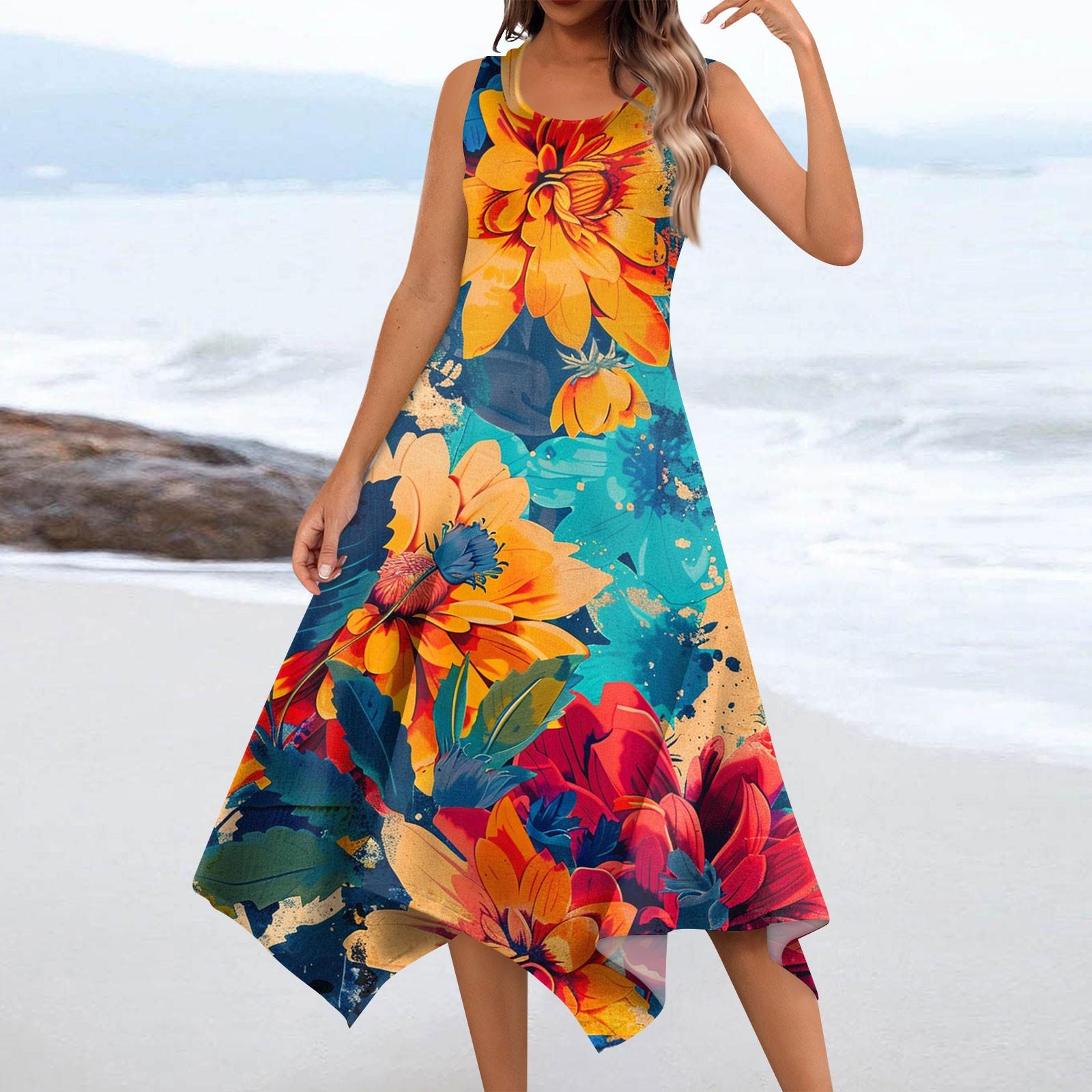 Жіноча повсякденна модна сукня міді без рукавів із нерегулярним подолом із квітковим принтом і круглим вирізом S
Жіноча повсякденна модна сукня міді без рукавів із нерегулярним подолом із квітковим принтом і круглим вирізом S