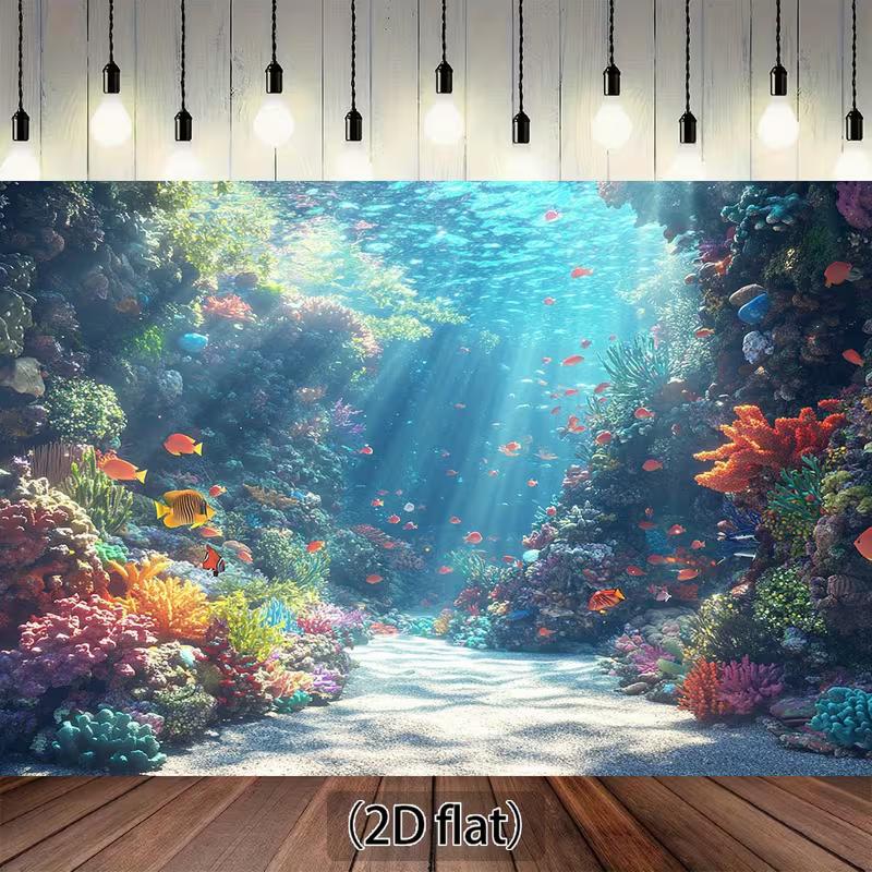 2D Marine Life Tapestry, Underwater Coral Reef Scene with Sunlight Rays Wall Decor 47.2x31.5inch/120*80cm
2D Marine Life Tapestry, Underwater Coral Reef Scene with Sunlight Rays Wall Decor 47.2x31.5inch/120*80cm
