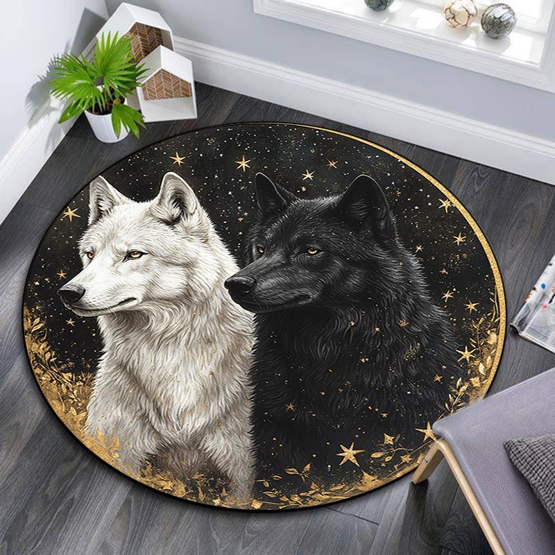 Two Wolves Round Area Rug,Carpet Rug for Living Room Bedroom Sofa Playroom Decor,Non-slip Floor Mat 80cmx80cm
Two Wolves Round Area Rug,Carpet Rug for Living Room Bedroom Sofa Playroom Decor,Non-slip Floor Mat 80cmx80cm