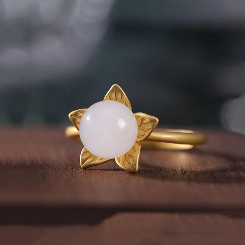 Vintage Style Hetian Jade Bead Flower Ring - Elegant Chinese Women s Jewelry Adjustable Open Size
Vintage Style Hetian Jade Bead Flower Ring - Elegant Chinese Women s Jewelry Adjustable Open Size