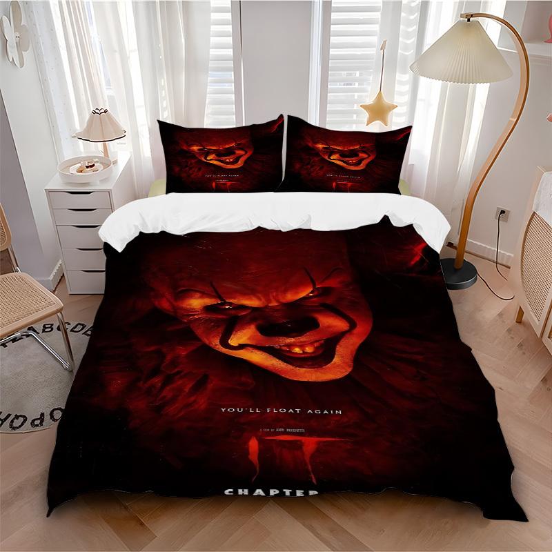 3pcs It Clown Bedding Set, Soft Polyester Duvet Cover and Pillowcases Seasons all suitable, Design for Bedroom L1003018 135x200cm
3pcs It Clown Bedding Set, Soft Polyester Duvet Cover and Pillowcases Seasons all suitable, Design for Bedroom L1003018 135x200cm