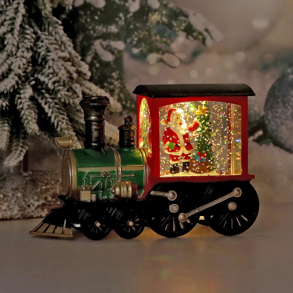 Рождественский поезд, светящийся, заполняющий воду, небольшой ветряной светильник, настольное украшение, реквизит для декораций
Рождественский поезд, светящийся, заполняющий воду, небольшой ветряной светильник, настольное украшение, реквизит для декораций