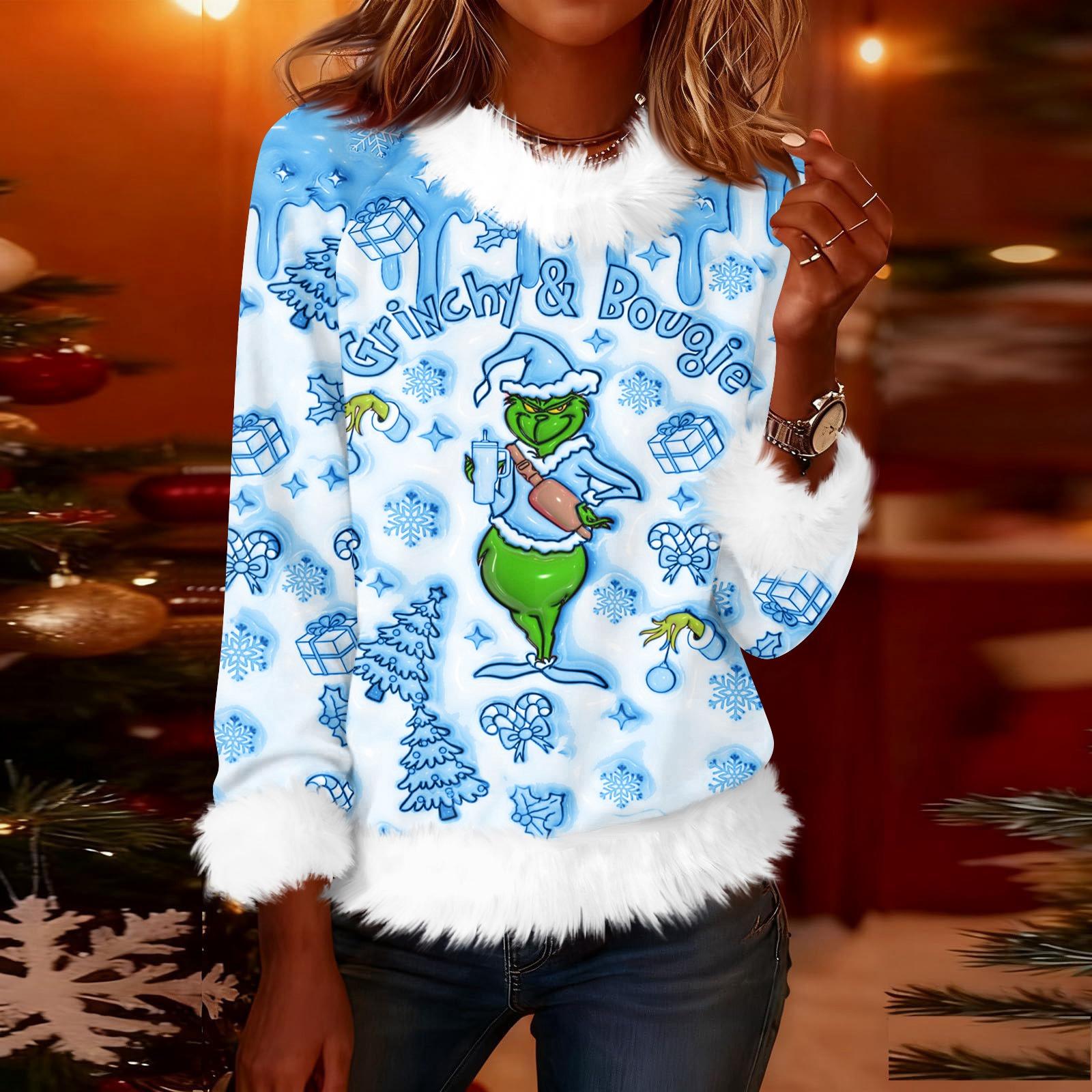 Женская модная рождественская футболка с принтом, круглым вырезом и длинными рукавами, повседневный пуловер L
Женская модная рождественская футболка с принтом, круглым вырезом и длинными рукавами, повседневный пуловер L