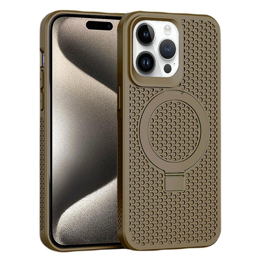 For iPhone 15 Pro Max Rubberized TPU Magnetic Case Kickstand Breathable Heat Dissipation Phone Cover Brown
For iPhone 15 Pro Max Rubberized TPU Magnetic Case Kickstand Breathable Heat Dissipation Phone Cover Brown