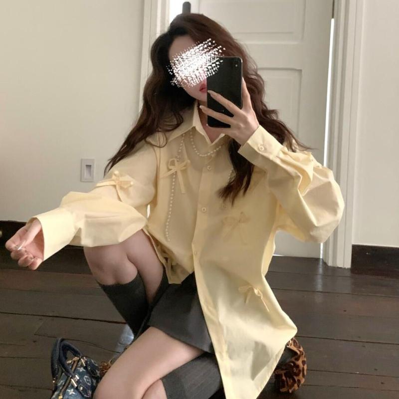 Синяя рубашка с 3D-бантом для женщин, женская шикарная универсальная повседневная рубашка с лацканами, однотонная, с длинным рукавом, женская однобортная рубашка S жёлтый
Синяя рубашка с 3D-бантом для женщин, женская шикарная универсальная повседневная рубашка с лацканами, однотонная, с длинным рукавом, женская однобортная рубашка S жёлтый