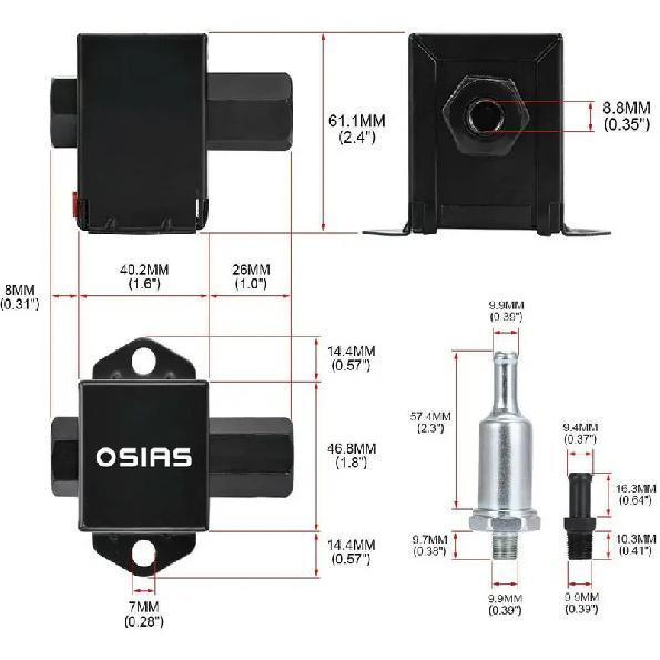 OSIAS 12V Electrical Universal Fuel Pump Solid State 4 to 6psi P electric Facet style Petrol Diesel Ethanol New
OSIAS 12V Electrical Universal Fuel Pump Solid State 4 to 6psi P electric Facet style Petrol Diesel Ethanol New