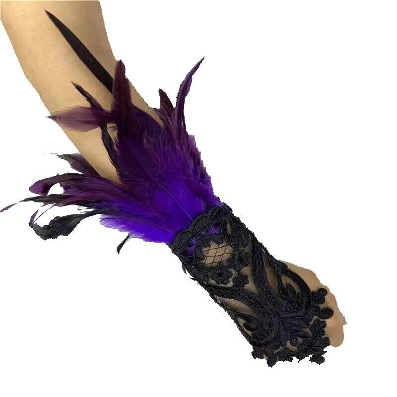 Meier Halloween feather finger hook gloves black lace feather bracelet фіолетовий
Meier Halloween feather finger hook gloves black lace feather bracelet фіолетовий