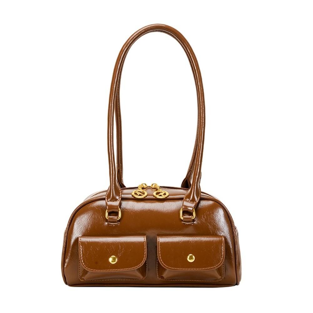 Korean Style PU Bowling Bag Patent Leather Underarm Bag Temperament Pocket Boston Tote Bag Girls коричневый
Korean Style PU Bowling Bag Patent Leather Underarm Bag Temperament Pocket Boston Tote Bag Girls коричневый