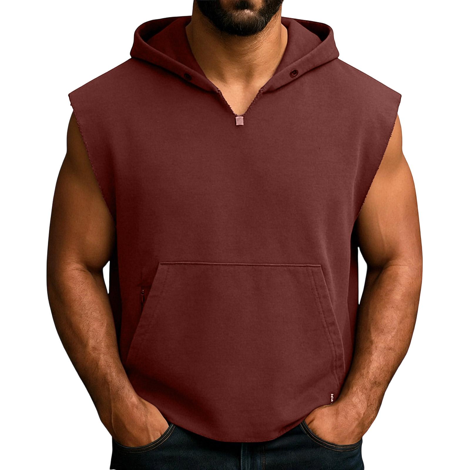 Men s Casual Sports Pullover Breathable Hooded Sleeveless Vest with Multiple Pockets Lightweight Outdoor Fitness Top XXL красный
Men s Casual Sports Pullover Breathable Hooded Sleeveless Vest with Multiple Pockets Lightweight Outdoor Fitness Top XXL красный