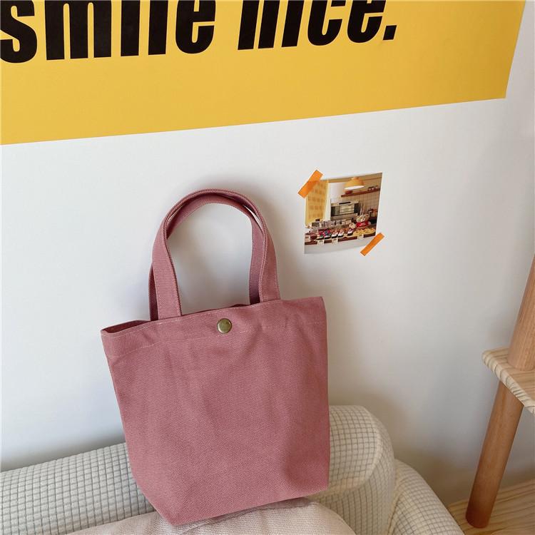 Chic Pink Canvas Bento Bag Small Box Shape With Magnetic Closure For Daily Use Pink
Chic Pink Canvas Bento Bag Small Box Shape With Magnetic Closure For Daily Use Pink