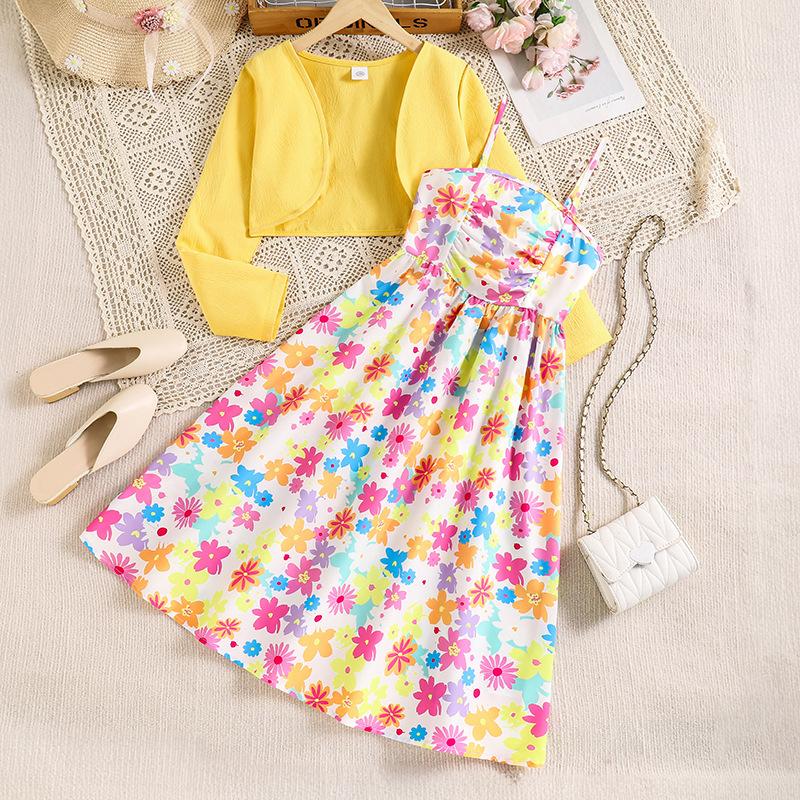 Girls Fashion Set 2025 Autumn Children s Casual Flower-printed Halter Dress Long-sleeved Cardigan Two-piece Set 130cm=8Y
Girls Fashion Set 2025 Autumn Children s Casual Flower-printed Halter Dress Long-sleeved Cardigan Two-piece Set 130cm=8Y