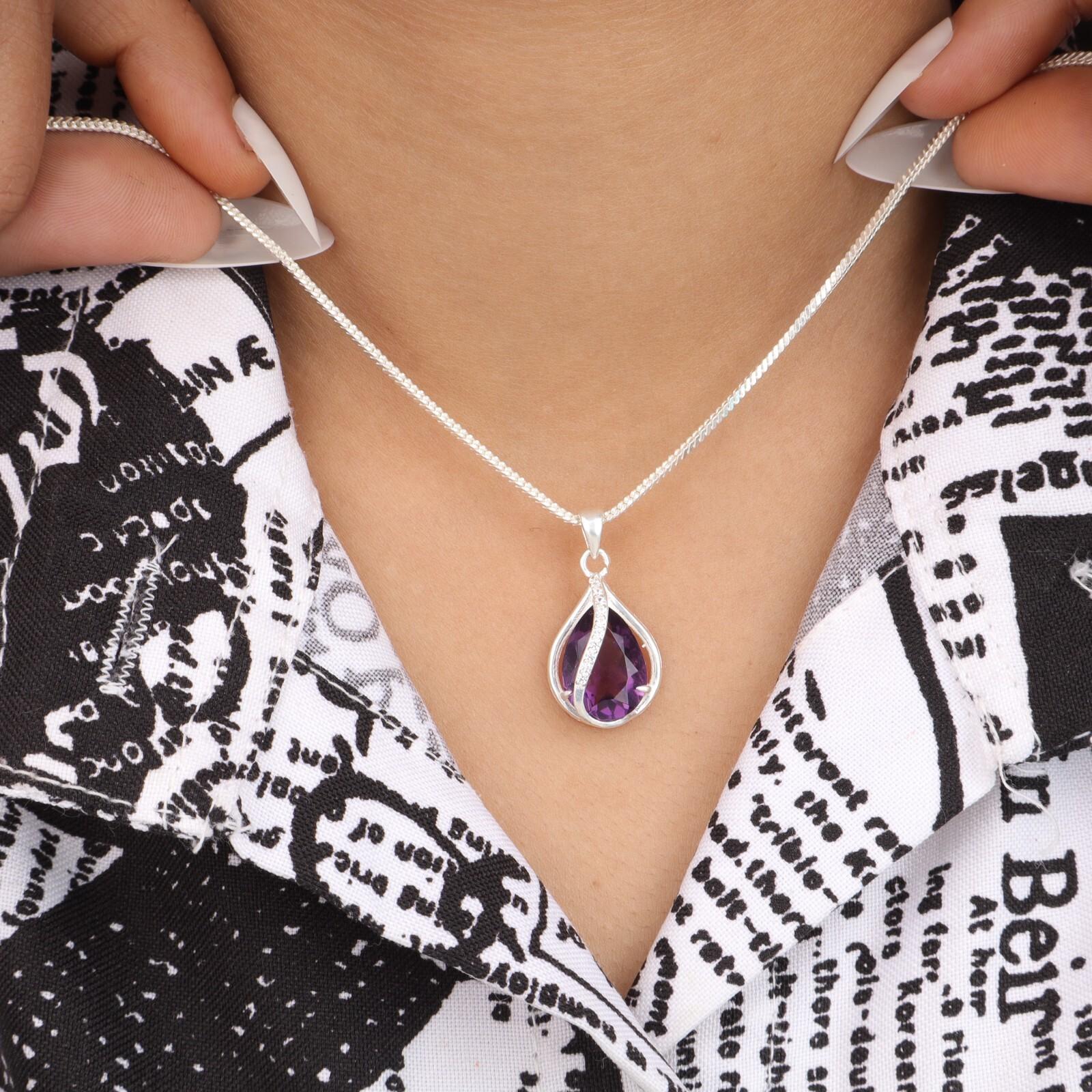 Amethyst Gemstone 925 Sterling Silver Jewelry Zircon Pendant For Birthday Gift CZP-7-10
Amethyst Gemstone 925 Sterling Silver Jewelry Zircon Pendant For Birthday Gift CZP-7-10