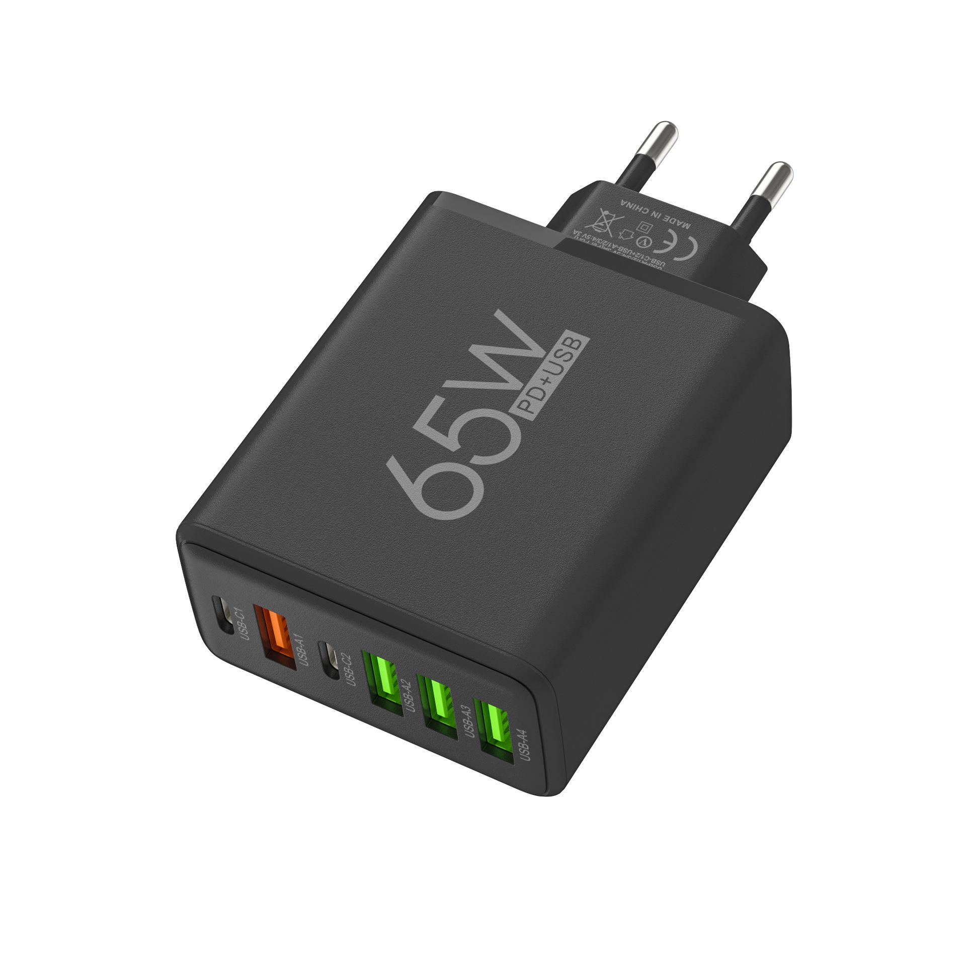 65W Multi-Port Fast Charger for Apple & Android - 5V2A 12W, Compatible with Apple 15 3A - 15W
65W Multi-Port Fast Charger for Apple & Android - 5V2A 12W, Compatible with Apple 15 3A - 15W