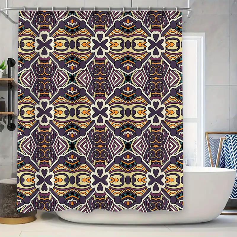 Modern Boho Shower Curtain Purple Gold White Decorative Bathing Room Waterproof Fabric Perfect Fit For Bathtub Doors In Bathroom W60H190(CM)-1 Pcs
Modern Boho Shower Curtain Purple Gold White Decorative Bathing Room Waterproof Fabric Perfect Fit For Bathtub Doors In Bathroom W60H190(CM)-1 Pcs