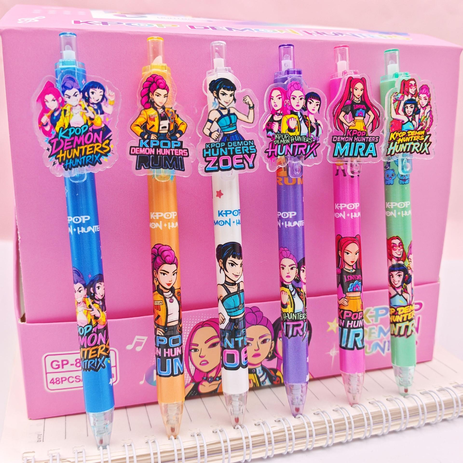 Hot K-Pop Demon Hunter Girls Group Push Button Gel Pen Cartoon Creative Acrylic Inlay Student Signature Pen Student Present -A3565
Hot K-Pop Demon Hunter Girls Group Push Button Gel Pen Cartoon Creative Acrylic Inlay Student Signature Pen Student Present -A3565
