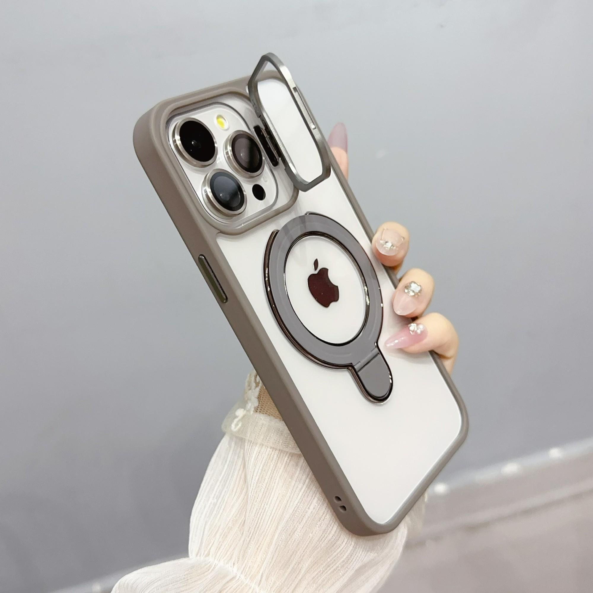 For iPhone 15 Pro Max Case Dual Kickstand Acrylic+TPU Phone Case Compatible with MagSafe Titanium Grey
For iPhone 15 Pro Max Case Dual Kickstand Acrylic+TPU Phone Case Compatible with MagSafe Titanium Grey