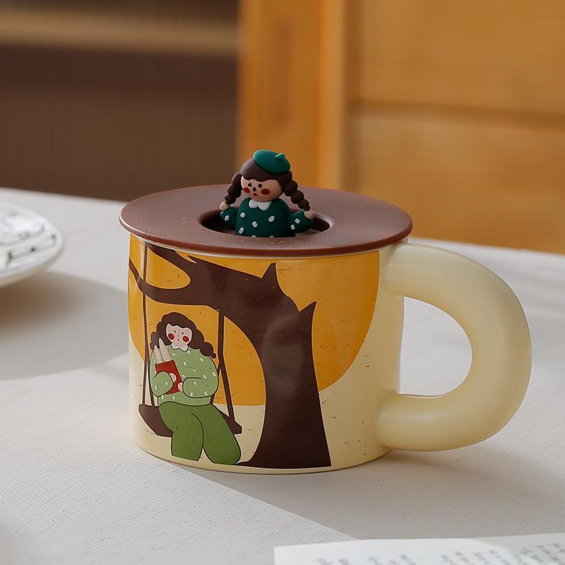 Милая чашка с крышкой Креативная кружка Керамическая чашка Персонализированная чашка для пары Чашка для воды Бытовой тренд Чашка для завтрака Чашка для кофе 301-400ml
Милая чашка с крышкой Креативная кружка Керамическая чашка Персонализированная чашка для пары Чашка для воды Бытовой тренд Чашка для завтрака Чашка для кофе 301-400ml