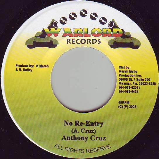 7-дюймовая пластинка ANTHONY CRUZ / DIPLOMA - No Re-Entry / Hot Girls NONE Warlord Records 2003 Ямайка Регги, Ска и Даб Б/У
7-дюймовая пластинка ANTHONY CRUZ / DIPLOMA - No Re-Entry / Hot Girls NONE Warlord Records 2003 Ямайка Регги, Ска и Даб Б/У