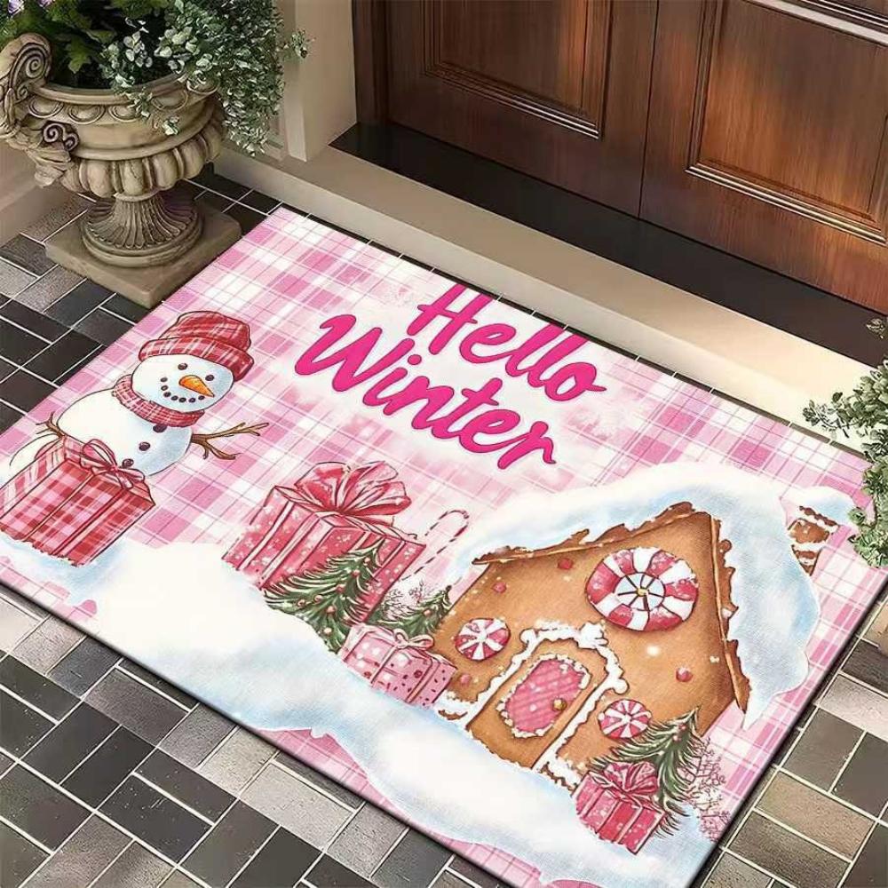 Winter Hello Pink Doormat Christmas Greeting Blue Entrance Rug Non Slip Floor Mat for Living Room Bedroom Balcony Holiday Decor 40x60cm
Winter Hello Pink Doormat Christmas Greeting Blue Entrance Rug Non Slip Floor Mat for Living Room Bedroom Balcony Holiday Decor 40x60cm