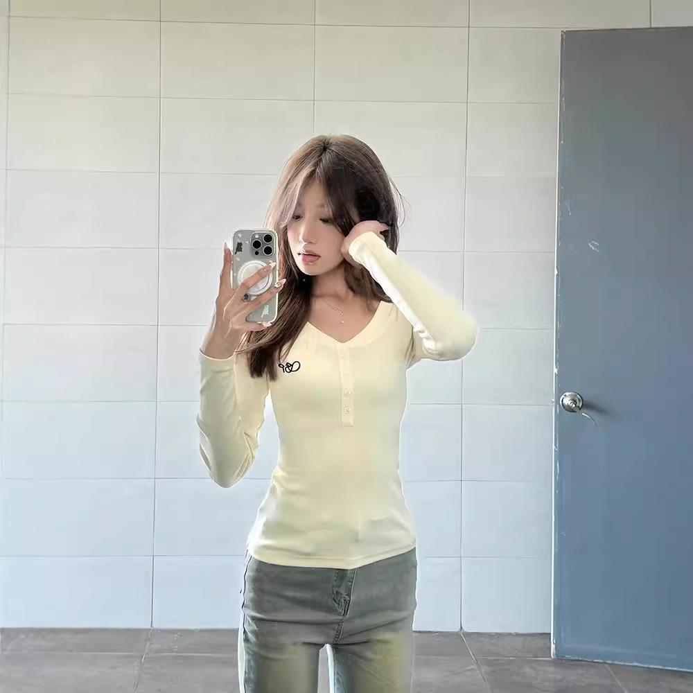American Spice Girl V-Neck Front Shoulder Long Sleeve T-Shirt Women s Spring and Autumn Premium Sense Interior Bottom Shirt Slim and Skinny Short Top 2XL білий
American Spice Girl V-Neck Front Shoulder Long Sleeve T-Shirt Women s Spring and Autumn Premium Sense Interior Bottom Shirt Slim and Skinny Short Top 2XL білий