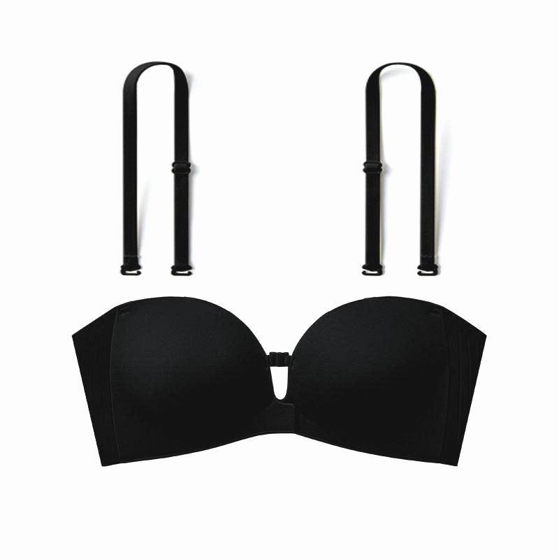 Счастливый бюстгальтер-бандо без бретелек для женщин - Нескользящий, с эффектом пуш-ап для маленькой груди, с передней застежкой M чёрный
Счастливый бюстгальтер-бандо без бретелек для женщин - Нескользящий, с эффектом пуш-ап для маленькой груди, с передней застежкой M чёрный