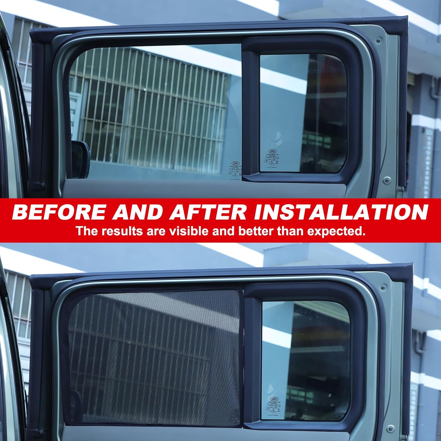 Rear Window Sun Shades Compatible with Land Rover Defender 90 110 130 2020-2025+, Rear Car Side Window Screen Mesh Cover
Rear Window Sun Shades Compatible with Land Rover Defender 90 110 130 2020-2025+, Rear Car Side Window Screen Mesh Cover