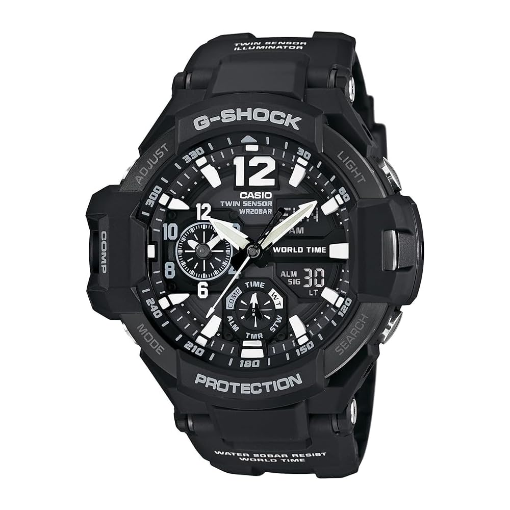 G-SHOCK Sky Cockpit Analog Watch 20 Bar Water Resistant Black Men s Plated Belt GA-1100-1A
G-SHOCK Sky Cockpit Analog Watch 20 Bar Water Resistant Black Men s Plated Belt GA-1100-1A