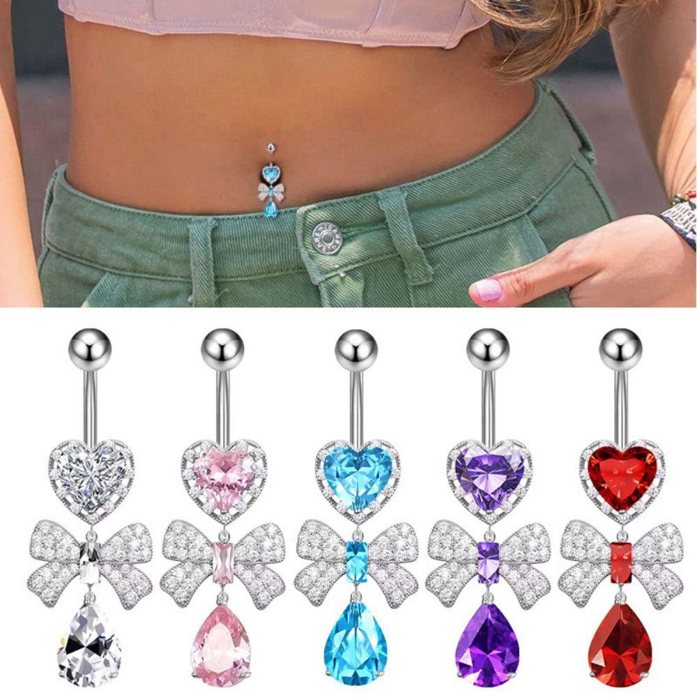 Rhinestone Body Piercing Jewelry Bow Heart Belly Button Ring Trendy Zircon Navel Ring Gift білий
Rhinestone Body Piercing Jewelry Bow Heart Belly Button Ring Trendy Zircon Navel Ring Gift білий