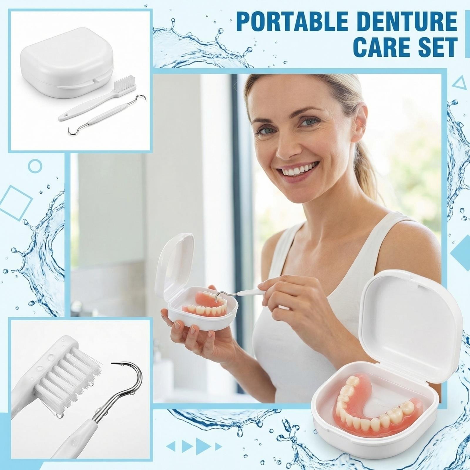 Portable Denture Cleaning Case Denture Storage Box with Cleaning Brush and Removal Tool Compact Design for Denture Care and Hygiene One Size белый
Portable Denture Cleaning Case Denture Storage Box with Cleaning Brush and Removal Tool Compact Design for Denture Care and Hygiene One Size белый