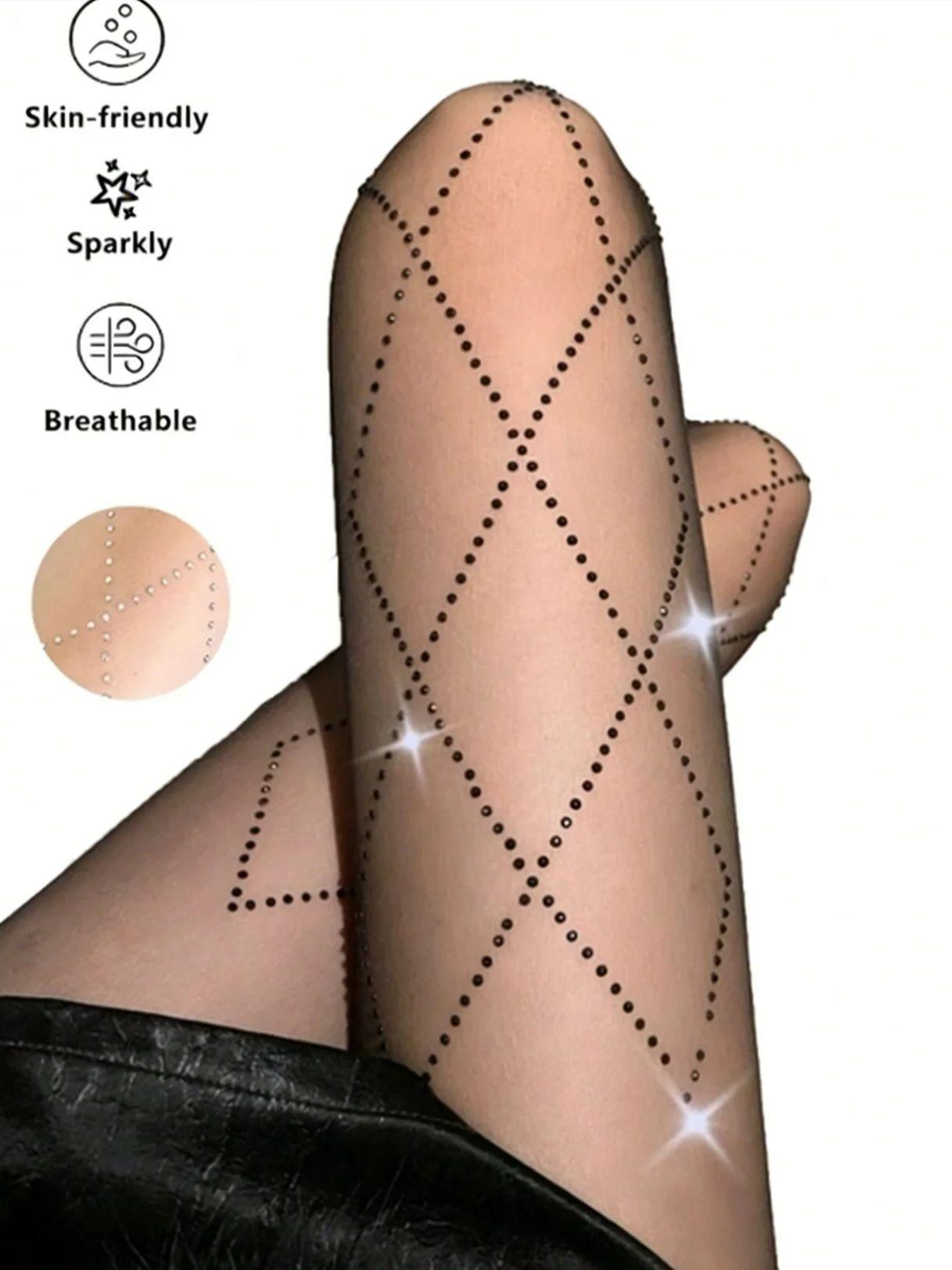 Women S Black Sheer Pantyhose With Diamond Grid & Rhinestone Detail, High-Stretch Sexy Hosiery For Nightclub & Glam Party Outfit M
Women S Black Sheer Pantyhose With Diamond Grid & Rhinestone Detail, High-Stretch Sexy Hosiery For Nightclub & Glam Party Outfit M