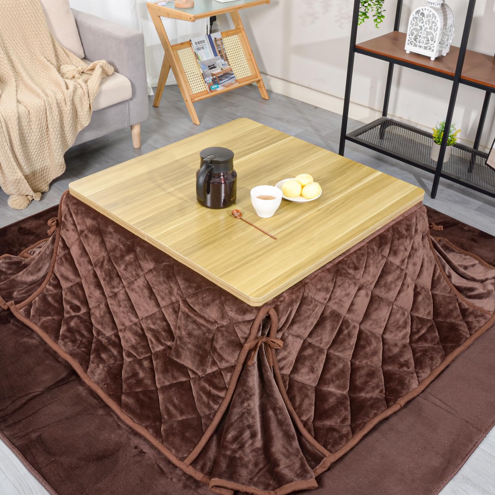 Peto-Raifu Warm Kotatsu Quilt, Space-Saving, Rectangular, Thin Flannel, Warm Kotatsu Comforter, Simple, Solid Brown, 180x220cm
Peto-Raifu Warm Kotatsu Quilt, Space-Saving, Rectangular, Thin Flannel, Warm Kotatsu Comforter, Simple, Solid Brown, 180x220cm