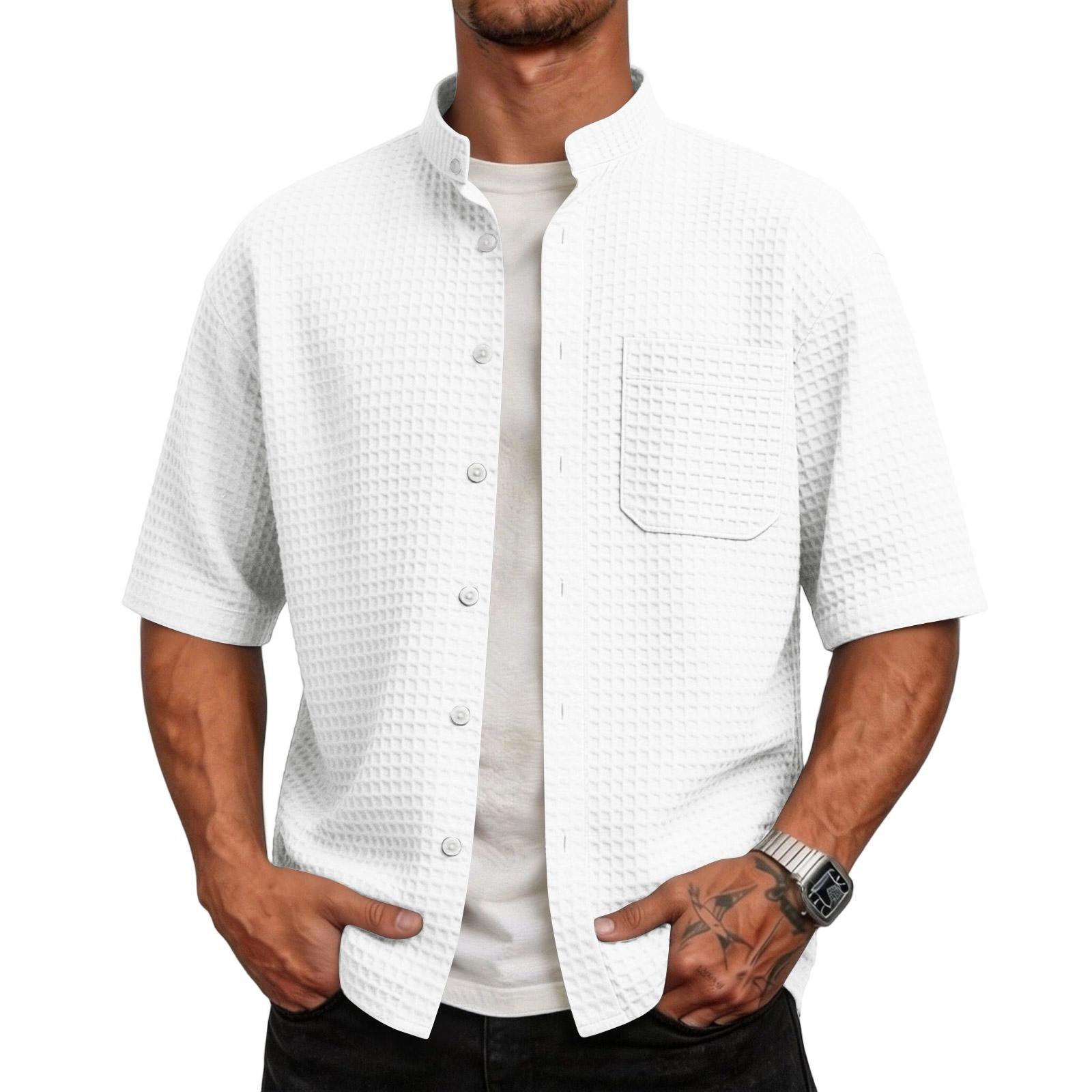 Men s Summer -color Stand-up Collar Stylish Cardigan Men s Casual Sport Button-down Short-sleeved Shirt XL білий
Men s Summer -color Stand-up Collar Stylish Cardigan Men s Casual Sport Button-down Short-sleeved Shirt XL білий